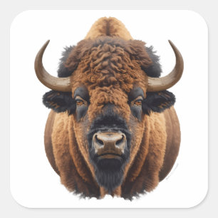 Bison / Büffel Quadratischer Aufkleber