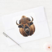 Bison / Büffel Quadratischer Aufkleber (Umschlag)