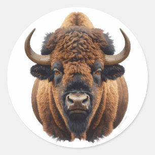 Bison / Büffel Runder Aufkleber