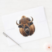 Bison / Büffel Runder Aufkleber (Umschlag)