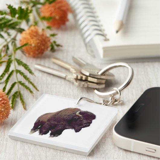 Bison Büffel Schlüsselanhänger (Vorderseite rechts)