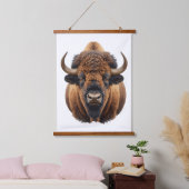 Bison / Büffel Wandteppich Mit Holzrahmen (Schlafzimmer)