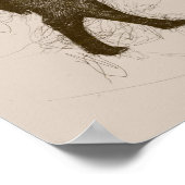 Bison Bull Ballpoint Pen Doodle Poster (Ecke)