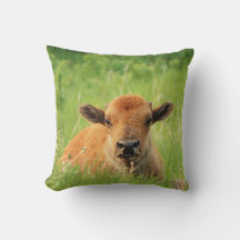 Bison Calf Throw Kissen