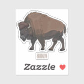 Bison-Cartoon-Abbildung Aufkleber (Blatt)