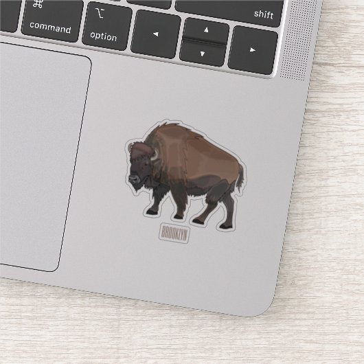 Bison-Cartoon-Abbildung Aufkleber (Ausschnitt)