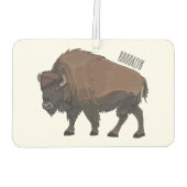 Bison-Cartoon-Abbildung Autolufterfrischer (Rückseite)