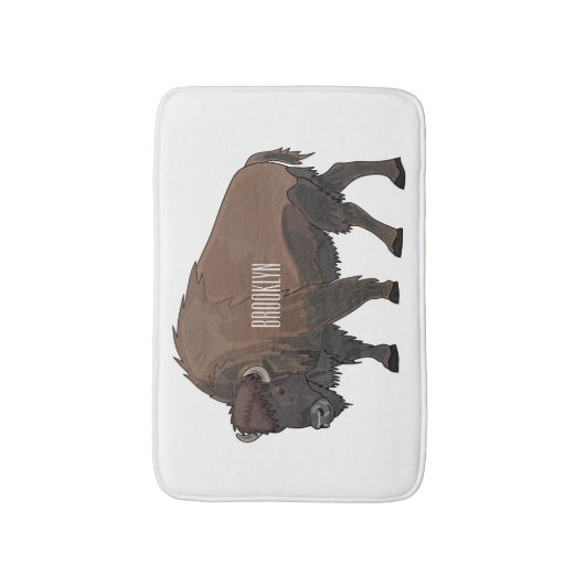 Bison-Cartoon-Abbildung Badematte (Vorderseite Vertikal)