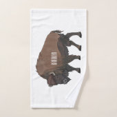 Bison-Cartoon-Abbildung Badhandtuch Set (Handtuch)