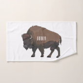 Bison-Cartoon-Abbildung Badhandtuch Set (Handtuch)