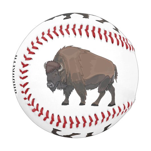 Bison-Cartoon-Abbildung Baseball (Vorderseite Links)