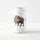 Bison-Cartoon-Abbildung Bierglas (Vorderseite Links)