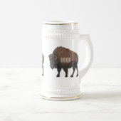 Bison-Cartoon-Abbildung Bierglas (VorderseiteRechts)