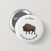 Bison-Cartoon-Abbildung Button (Vorne & Hinten)