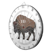 Bison-Cartoon-Abbildung Dartscheibe (Vorderseite rechts)