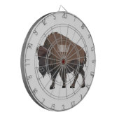 Bison-Cartoon-Abbildung Dartscheibe (Vorderseite Links)