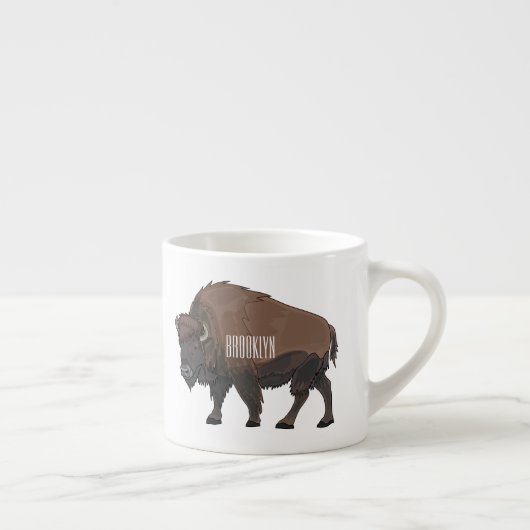 Bison-Cartoon-Abbildung Espressotasse (Rechts)
