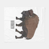 Bison-Cartoon-Abbildung Fleecedecke (Vorderseite (Horizontal))