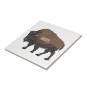 Bison-Cartoon-Abbildung Fliese (Seite)
