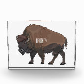 Bison-Cartoon-Abbildung Fotoblock (Vorderseite)
