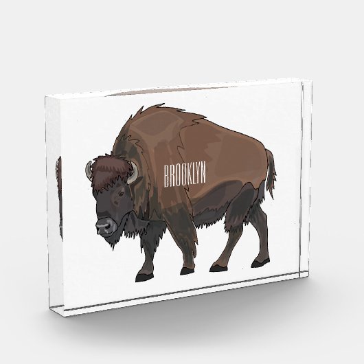 Bison-Cartoon-Abbildung Fotoblock (Links)