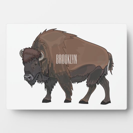 Bison-Cartoon-Abbildung Fotoplatte (Vorderseite)