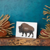 Bison-Cartoon-Abbildung Fotoplatte (Seite)