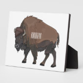 Bison-Cartoon-Abbildung Fotoplatte (Seite)