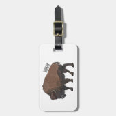 Bison-Cartoon-Abbildung Gepäckanhänger (Vorderseite vertikal)