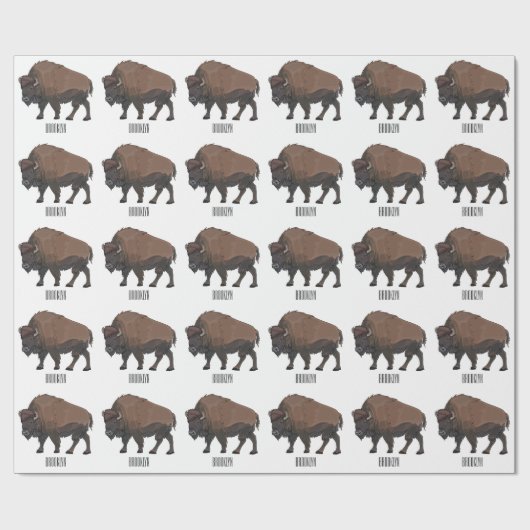 Bison-Cartoon-Abbildung Geschenkpapier (Flach)
