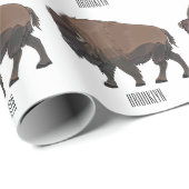Bison-Cartoon-Abbildung Geschenkpapier (Rolleneckpunkt)