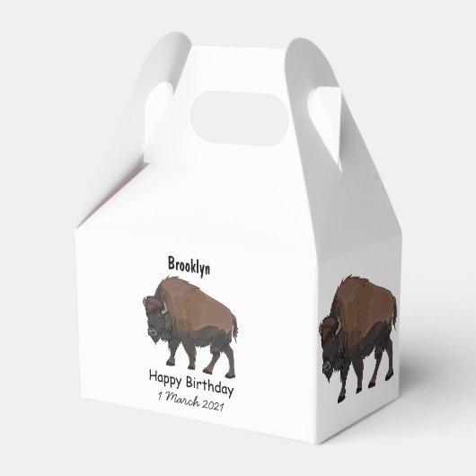 Bison-Cartoon-Abbildung Geschenkschachtel (Vorderseite)