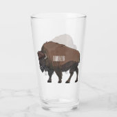 Bison-Cartoon-Abbildung Glas (Rückseite)