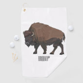 Bison-Cartoon-Abbildung Golfhandtuch (Insitu)