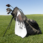 Bison-Cartoon-Abbildung Golfhandtuch (Gras)