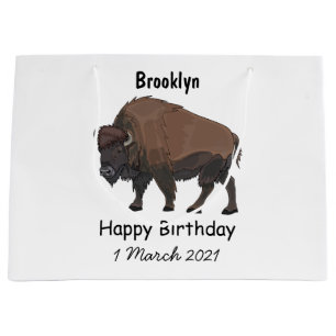 Bison-Cartoon-Abbildung Große Geschenktüte