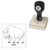 Bison-Cartoon-Abbildung Gummistempel (Stempel)