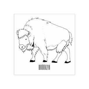 Bison-Cartoon-Abbildung Gummistempel