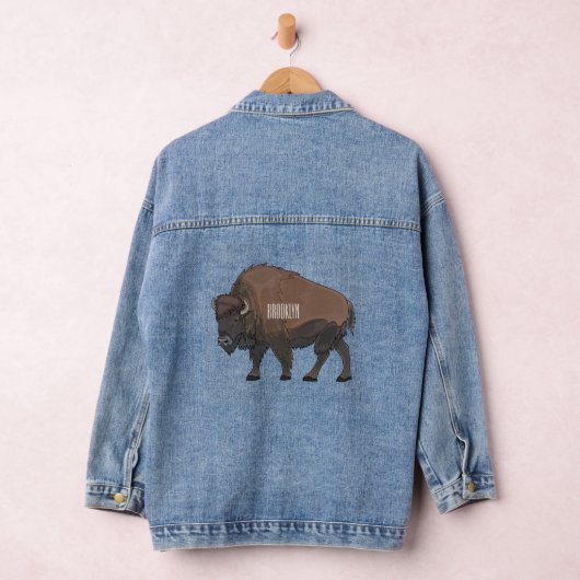 Bison-Cartoon-Abbildung Jeansjacke (Hangar)