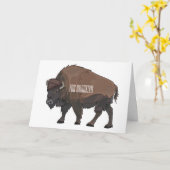 Bison-Cartoon-Abbildung Karte (Gelbe Blume)