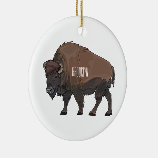 Bison-Cartoon-Abbildung Keramik Ornament (Rechts)