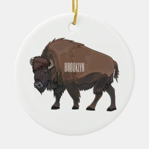 Bison-Cartoon-Abbildung Keramik Ornament