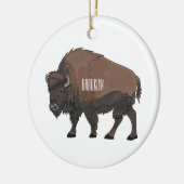 Bison-Cartoon-Abbildung Keramik Ornament (Links)