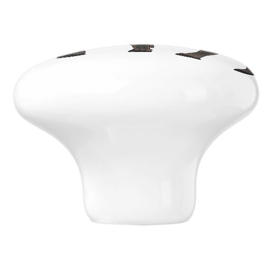 Bison-Cartoon-Abbildung Keramikknauf (Seitenansicht)