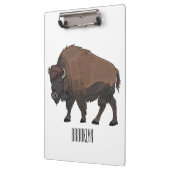 Bison-Cartoon-Abbildung Klemmbrett (Links)
