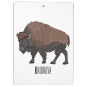 Bison-Cartoon-Abbildung Klemmbrett (Rückseite)