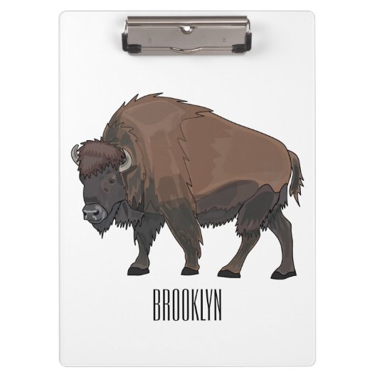 Bison-Cartoon-Abbildung Klemmbrett (Vorderseite)