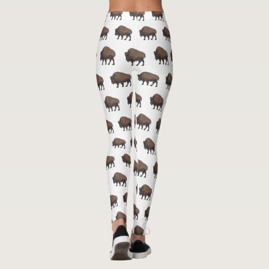 Bison-Cartoon-Abbildung Leggings (Rückseite)