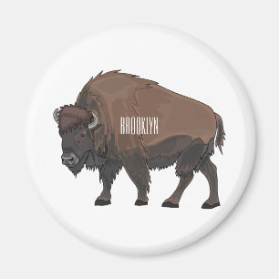 Bison-Cartoon-Abbildung Magnet