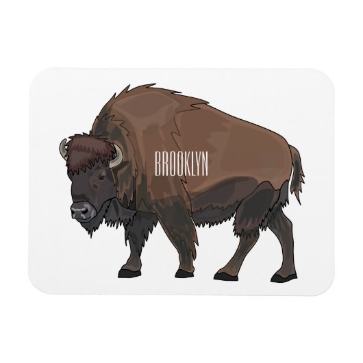 Bison-Cartoon-Abbildung Magnet (Horizontal)